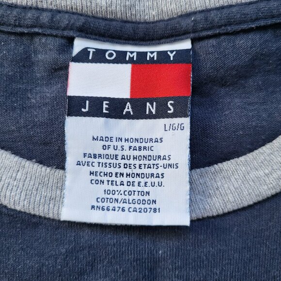 Vintage  Tommy Hilfiger Tommy Jeans Long Sleeve Shirt Navy Men’s Large - Picture 4 of 13